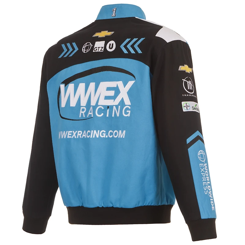 Men's JH Design  Black Ross Chastain WWEX Twill Uniform Full-Snap Jacket