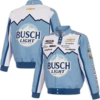 Men's JH Design Light Blue/White Ross Chastain 2026 Busch Full-Snap Twill Racing Jacket