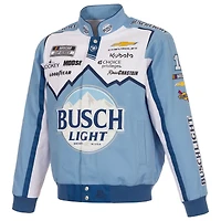 Men's JH Design Light Blue/White Ross Chastain 2026 Busch Full-Snap Twill Racing Jacket