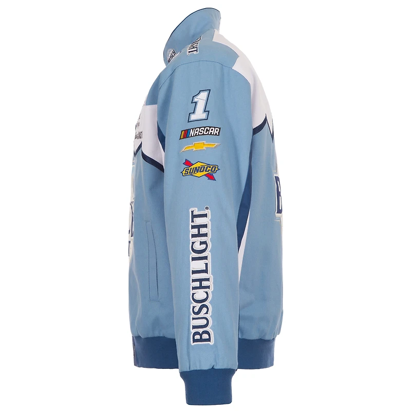 Men's JH Design Light Blue/White Ross Chastain 2026 Busch Full-Snap Twill Racing Jacket