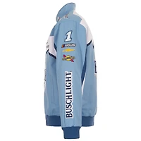 Men's JH Design Light Blue/White Ross Chastain 2026 Busch Full-Snap Twill Racing Jacket