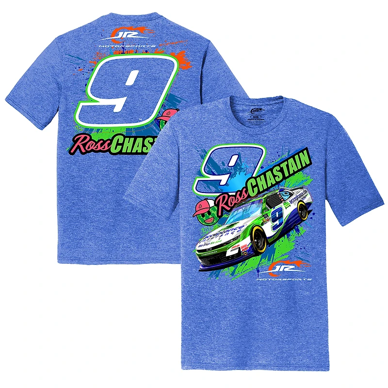 T-shirt officiel de l'équipe JR Motorsports pour homme Heather Royal Ross Chastain Acceptance Insurance Car