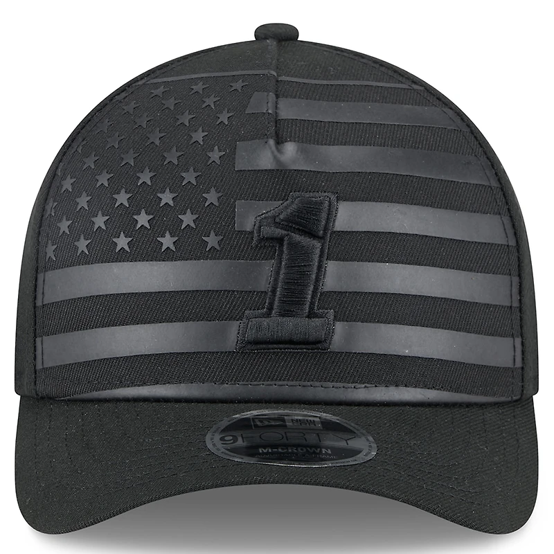 Men's New Era Black Ross Chastain American Flag 9FORTY M-Crown A-Frame Adjustable Hat