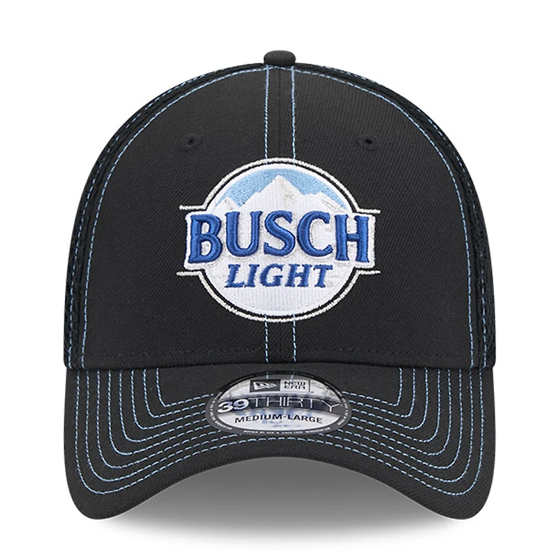 Casquette flexible noire Ross Chastain Busch Light 39THIRTY New Era pour hommes