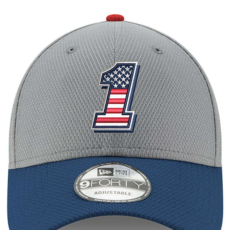 Casquette ajustable Ross Chastain Salute 9FORTY New Era pour hommes, gris/bleu marine