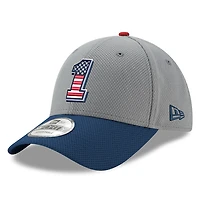 Casquette ajustable Ross Chastain Salute 9FORTY New Era pour hommes, gris/bleu marine