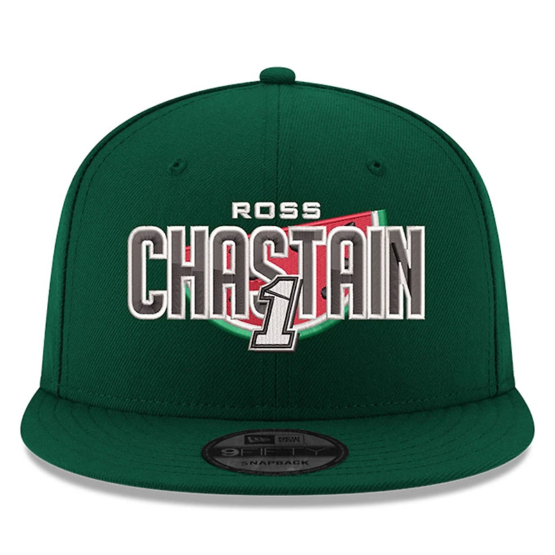 Casquette Snapback 9FIFTY Ross Chastain verte New Era pour hommes