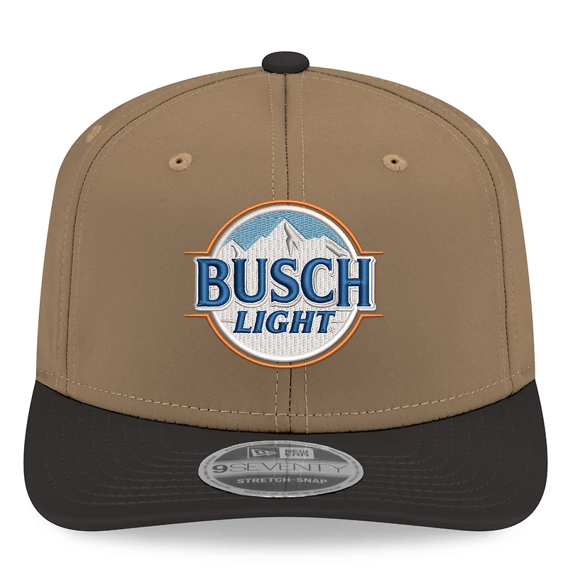 Casquette ajustable New Era Ross Chastain Busch Light 9SEVENTY pour homme, kaki/noir