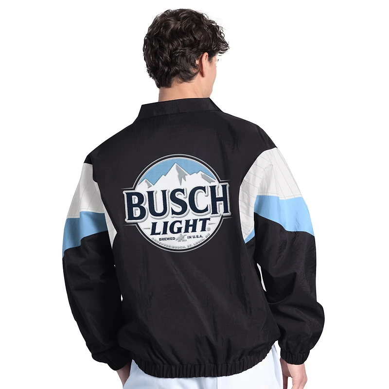 Men's Starter Black/Light Blue Ross Chastain Busch Light Yard Line Full-Zip Jacket
