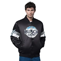 Veste universitaire en satin triple option Ross Chastain Starter noire pour homme