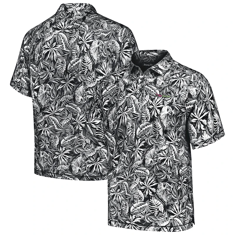 Polo noir Tommy Bahama Ross Chastain Sport Tropical Score IslandZone pour homme
