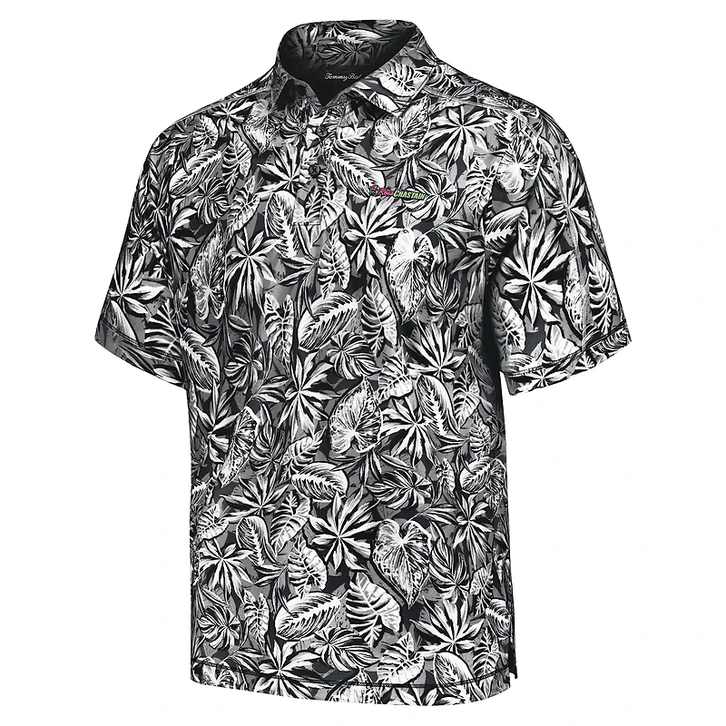 Polo noir Tommy Bahama Ross Chastain Sport Tropical Score IslandZone pour homme