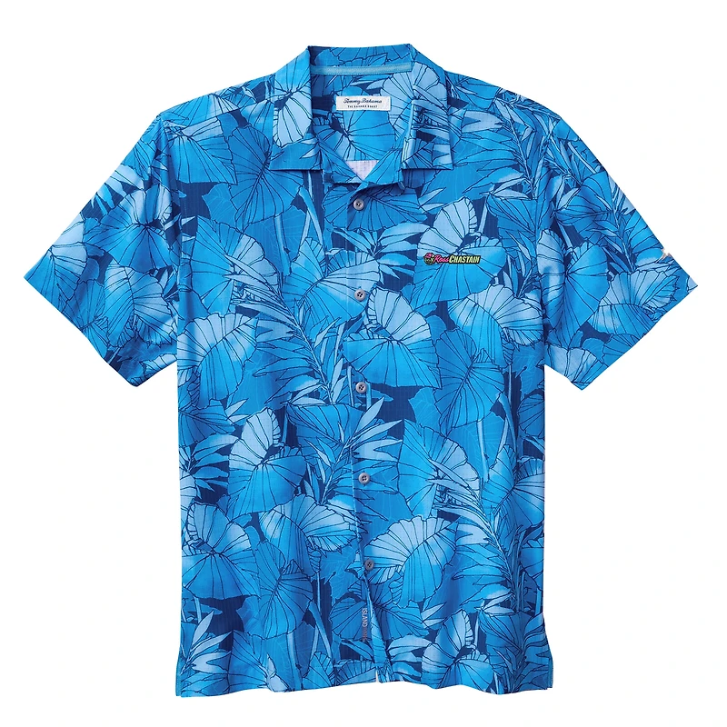 Men's Tommy Bahama Blue Ross Chastain Coast Nuevo Fronds IslandZone Button-Up Shirt
