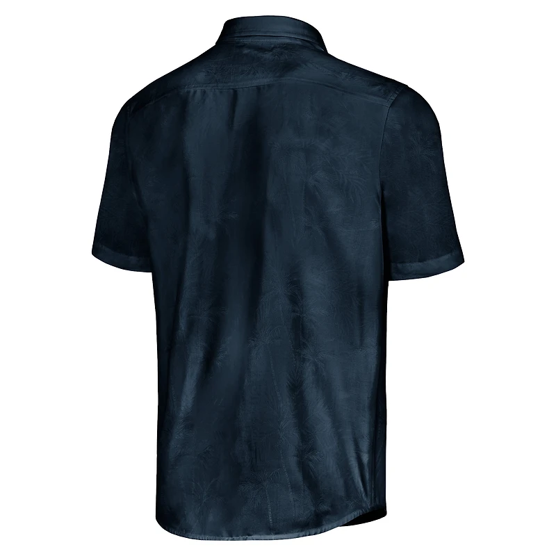 Chemise de camp boutonnée Tommy Bahama Navy Ross Chastain Sport Coconut Point Palm Vista IslandZone pour hommes