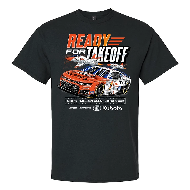Men's Trackhouse Racing Team Collection Black Ross Chastain #1 Kubota T-45 Flag T-Shirt