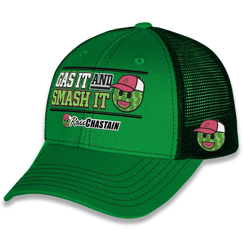 Casquette Melon Man verte Ross Chastain Gas It or Smash It pour homme de la collection Trackhouse Racing Team