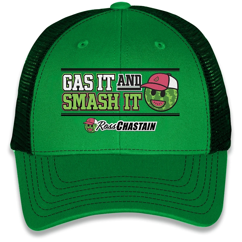 Casquette Melon Man verte Ross Chastain Gas It or Smash It pour homme de la collection Trackhouse Racing Team