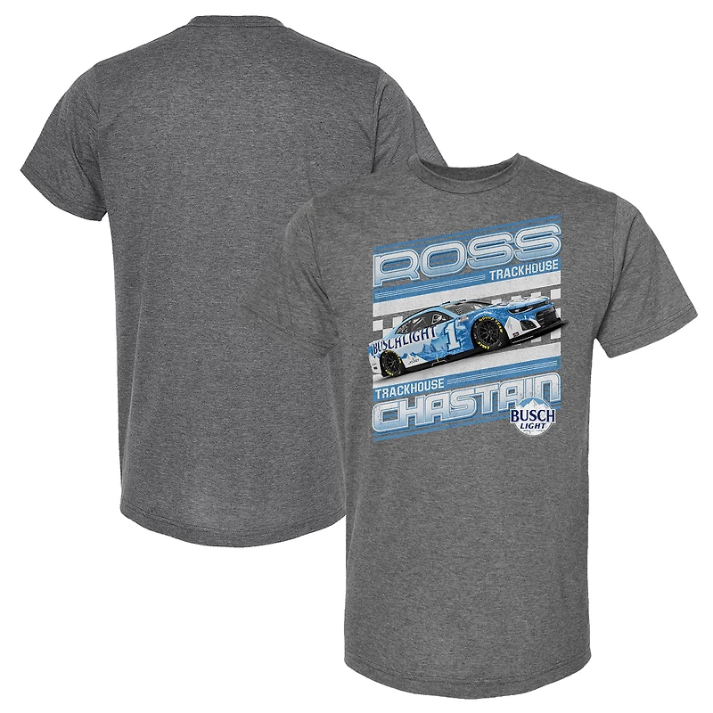 T-shirt pour homme de la collection Trackhouse Racing Team Heather Charcoal Ross Chastain Busch Light Car
