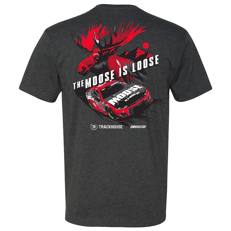 T-shirt pour homme de la collection Trackhouse Racing Team, motif voiture Ross Chastain, anthracite chiné