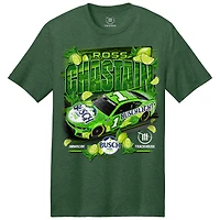 T-shirt vert chiné pour homme de la collection Trackhouse Racing Team, Ross Chastain Busch, citron clair.