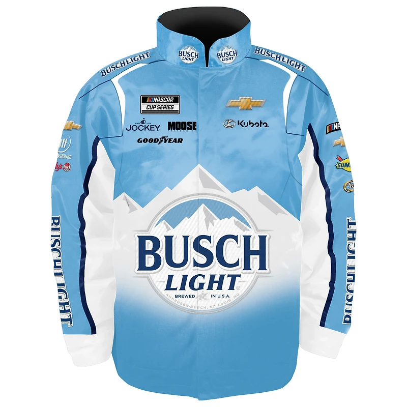 Men's Trackhouse Racing Team Collection  Light Blue Ross Chastain Busch Full-Snap Nylon Uniform Jacket