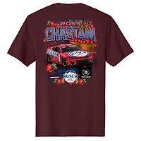 T-shirt homme Trackhouse Racing Team Collection Bordeaux Ross Chastain Busch Light Apple Car