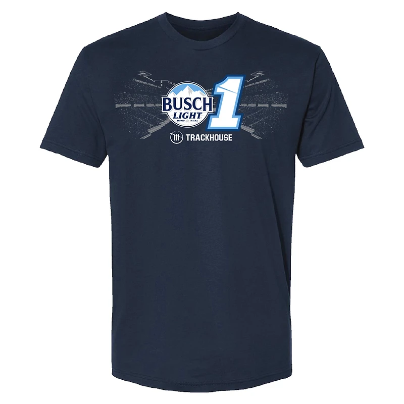T-shirt bleu marine pour homme de la collection Trackhouse Racing Team avec voiture Ross Chastain