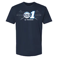 T-shirt bleu marine pour homme de la collection Trackhouse Racing Team avec voiture Ross Chastain