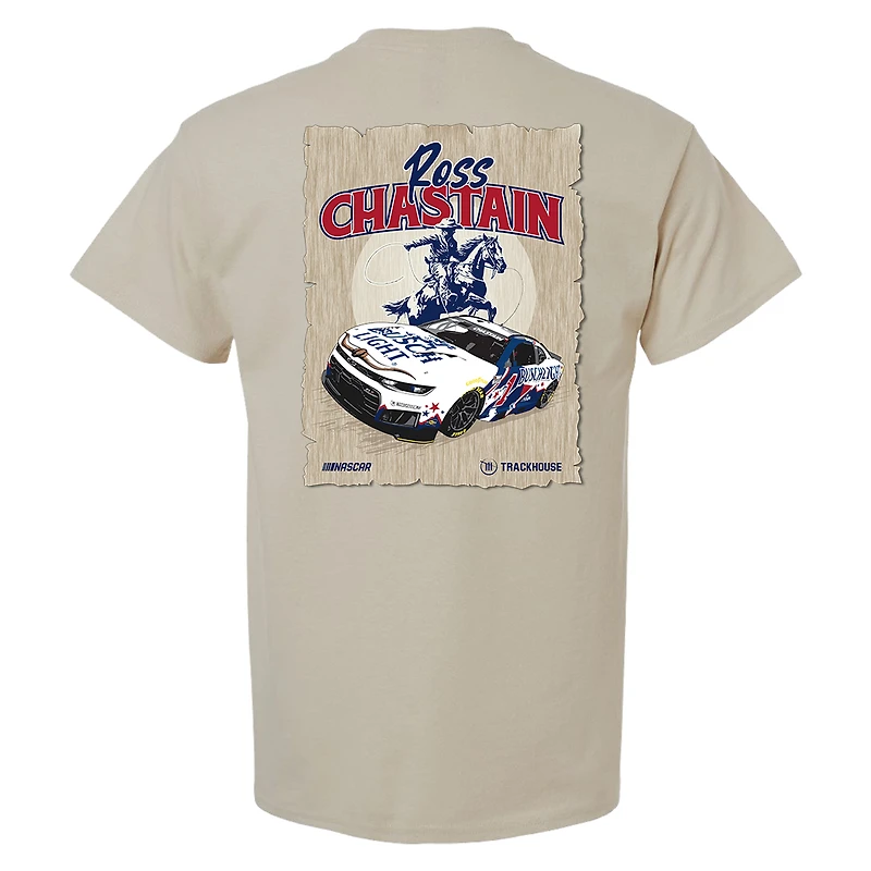 Men's Trackhouse Racing Team Collection Tan Ross Chastain #1 Busch Light COTA Rodeo T-Shirt
