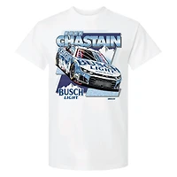 T-shirt blanc Ross Chastain 2026 Busch Light de la collection Trackhouse Racing Team pour homme