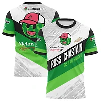 T-shirt blanc sublimé Ross Chastain Melon Man de la collection Trackhouse Racing Team pour homme, imprimé Gas It and Smash