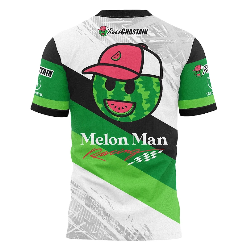 Men's Trackhouse Racing Team Collection White Ross Chastain Melon Man Gas It and Smash Sublimated T-Shirt