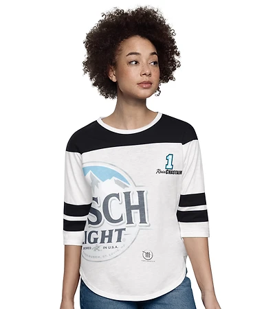 T-shirt à manches 3/4 pour femme Starter White Ross Chastain Grand Slam