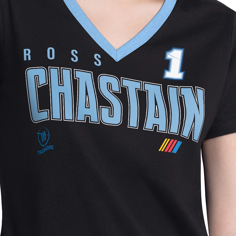 Women's G-III 4Her by Carl Banks  Black Ross Chastain Best Team V-Neck T-Shirt