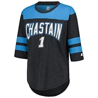 Women's Starter Black Ross Chastain Full Back Block 3/4-Sleeve Tri-Blend Top