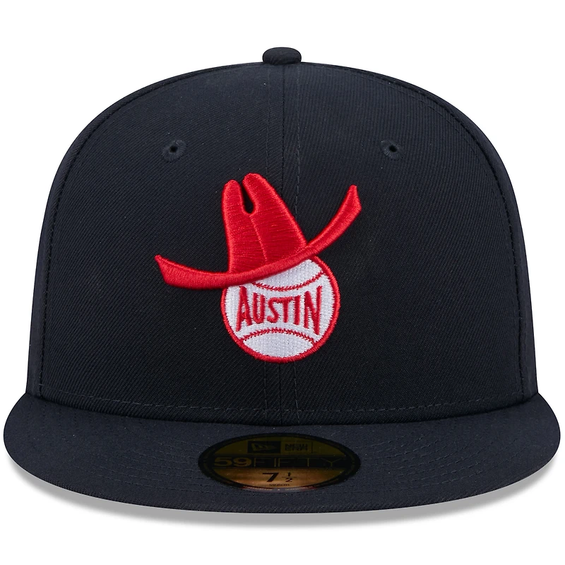 Casquette ajustée 59FIFTY pour homme New Era bleu marine Round Rock Express Theme Nights