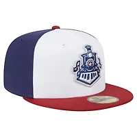 Men's New Era  White/Red Round Rock Express Authentic Collection 59FIFTY Fitted Hat