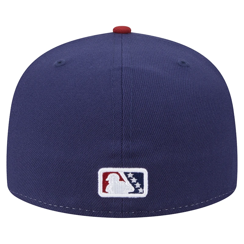 Casquette ajustée 59FIFTY Round Rock Express Authentic Collection pour homme New Era blanche/rouge
