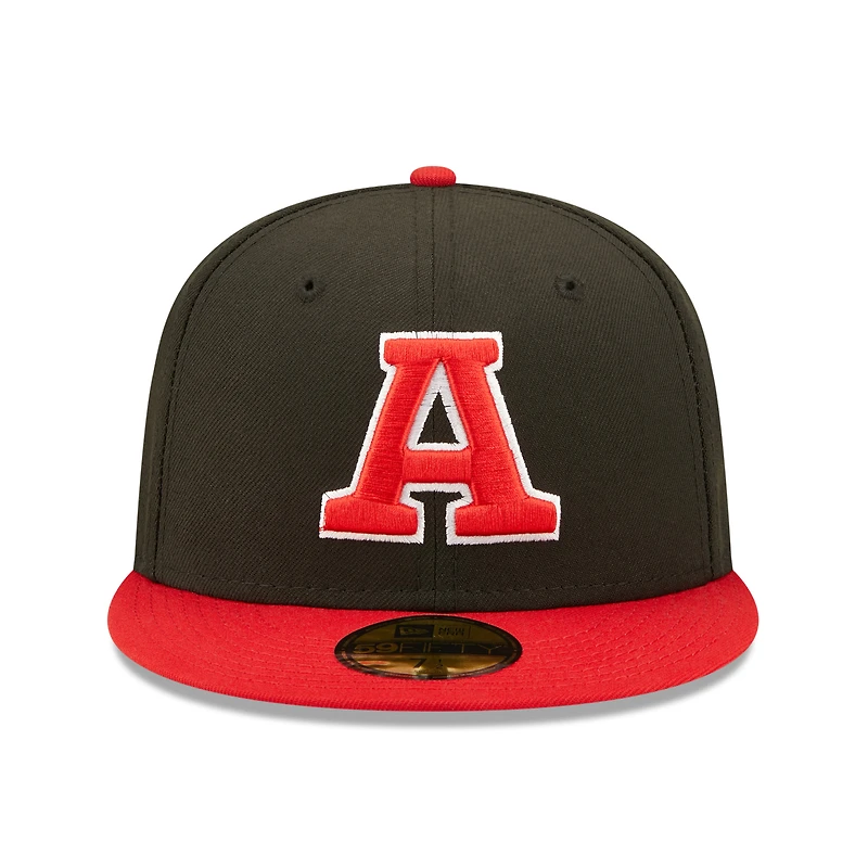 Men's New Era Black/Red Round Rock Express Black Senators Theme Night 59FIFTY Fitted Hat