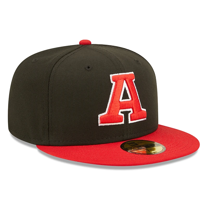 Men's New Era Black/Red Round Rock Express Black Senators Theme Night 59FIFTY Fitted Hat