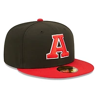 Men's New Era Black/Red Round Rock Express Black Senators Theme Night 59FIFTY Fitted Hat