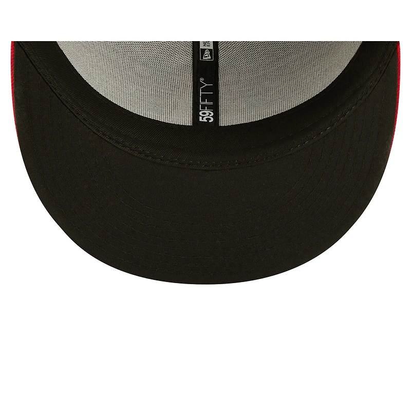 Men's New Era Black/Red Round Rock Express Black Senators Theme Night 59FIFTY Fitted Hat