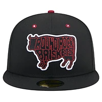 Men's New Era Black Round Rock Express Theme Night Briskets 59FIFTY Fitted Hat