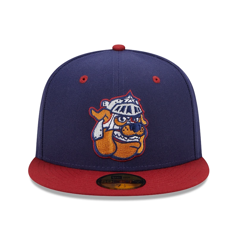 Casquette ajustée 59FIFTY Round Rock Express Marvel x Minor League New Era pour homme, bleu marine/rouge
