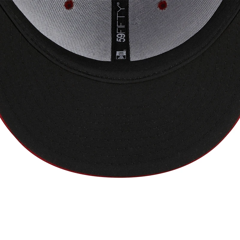 Casquette ajustée 59FIFTY Round Rock Express Marvel x Minor League New Era pour homme, bleu marine/rouge