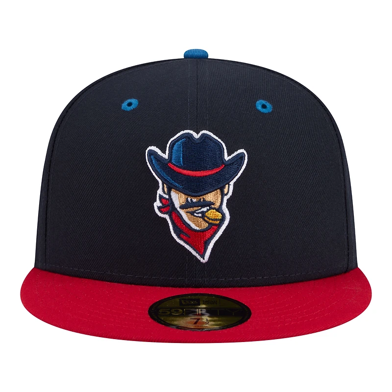 Casquette ajustée New Era 59FIFTY pour homme, bleu marine et rouge, Round Rock Express, soirées thématiques des ligues mineures