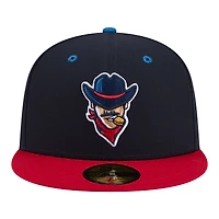 Casquette ajustée New Era 59FIFTY pour homme, bleu marine et rouge, Round Rock Express, soirées thématiques des ligues mineures