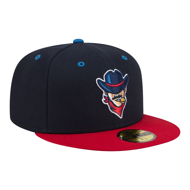 Casquette ajustée New Era 59FIFTY pour homme, bleu marine et rouge, Round Rock Express, soirées thématiques des ligues mineures