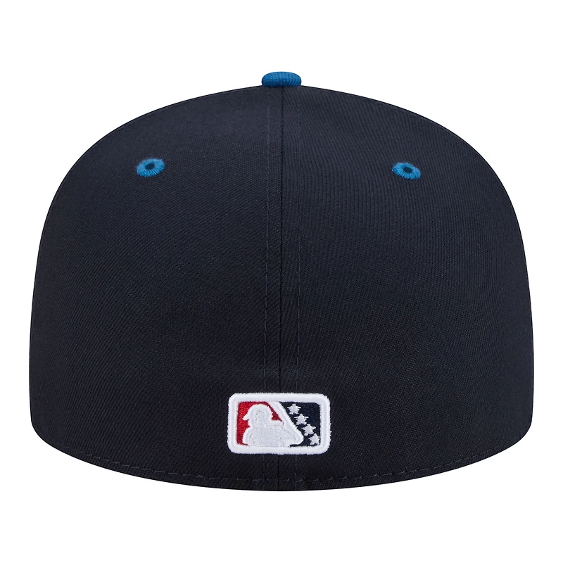 Casquette ajustée New Era 59FIFTY pour homme, bleu marine et rouge, Round Rock Express, soirées thématiques des ligues mineures