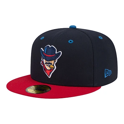 Casquette ajustée New Era 59FIFTY pour homme, bleu marine et rouge, Round Rock Express, soirées thématiques des ligues mineures
